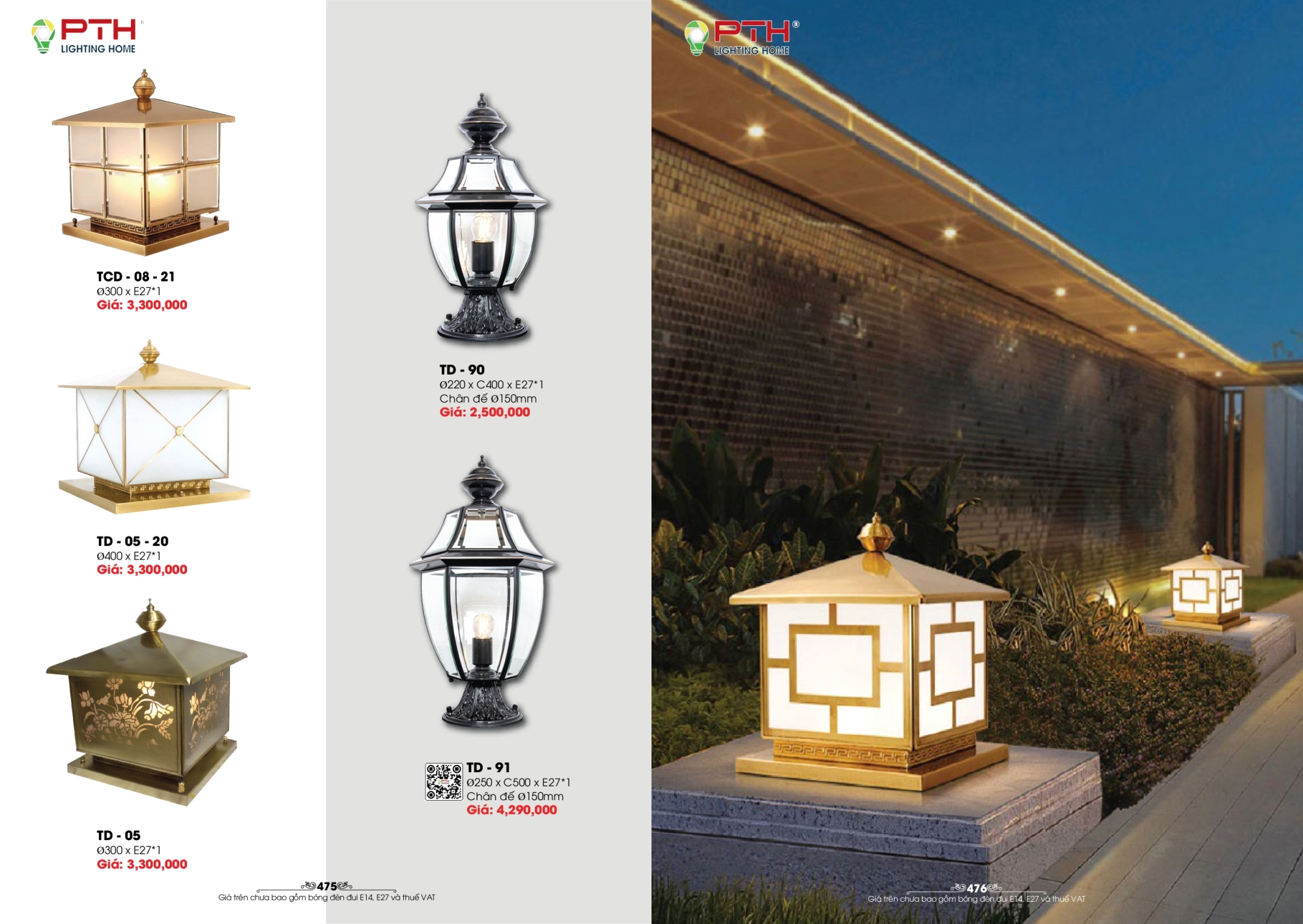 Bảng giá đèn trang trí PTH Lighting Home 2026